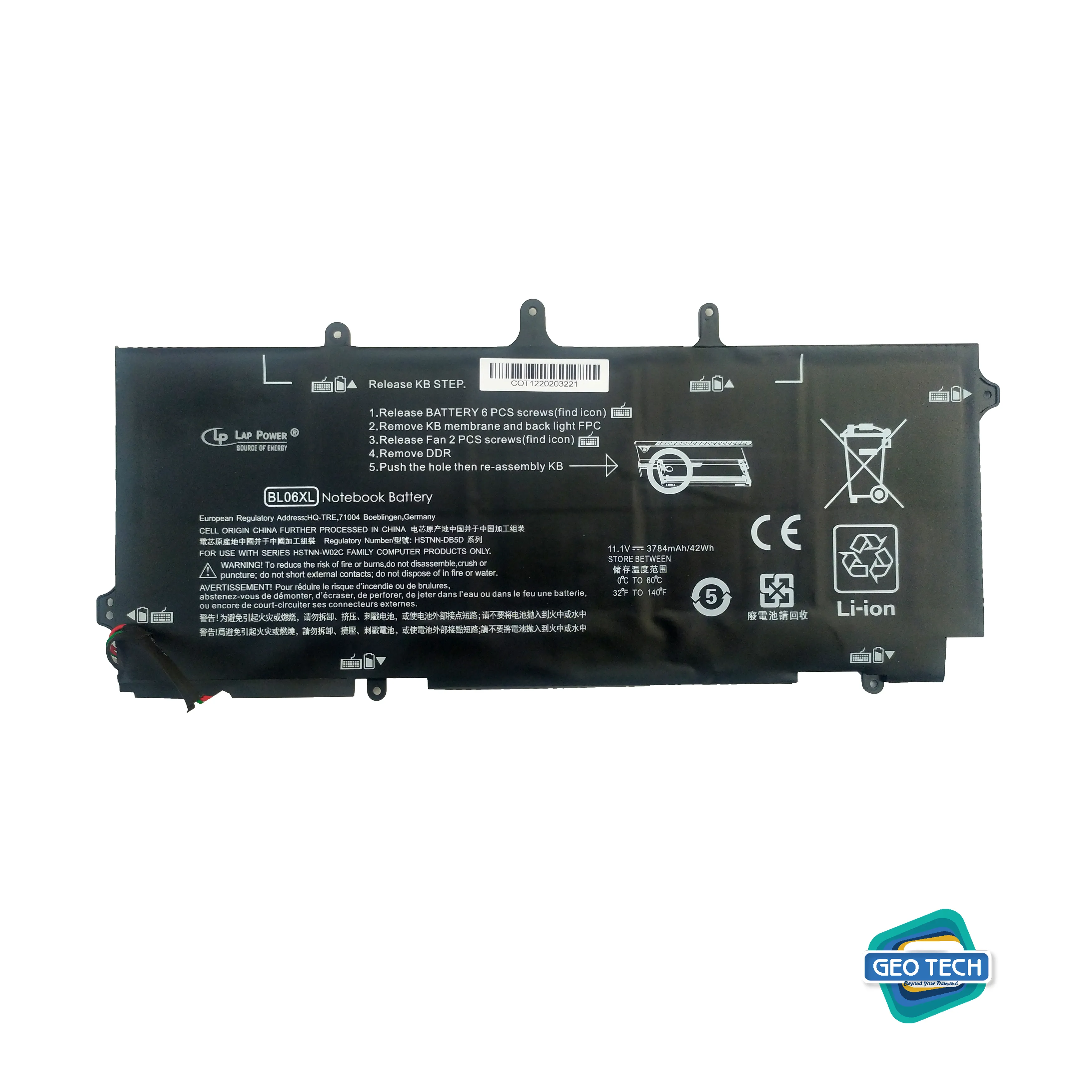 BL06XL Battery Compatible for HP EliteBook Folio 1040 G0 G1 G2, P/N: HSTNN-DB5D IB5D W02C 722236-171 1C1 271 2C1 722297-001 005 F450 F450C BL06XL
