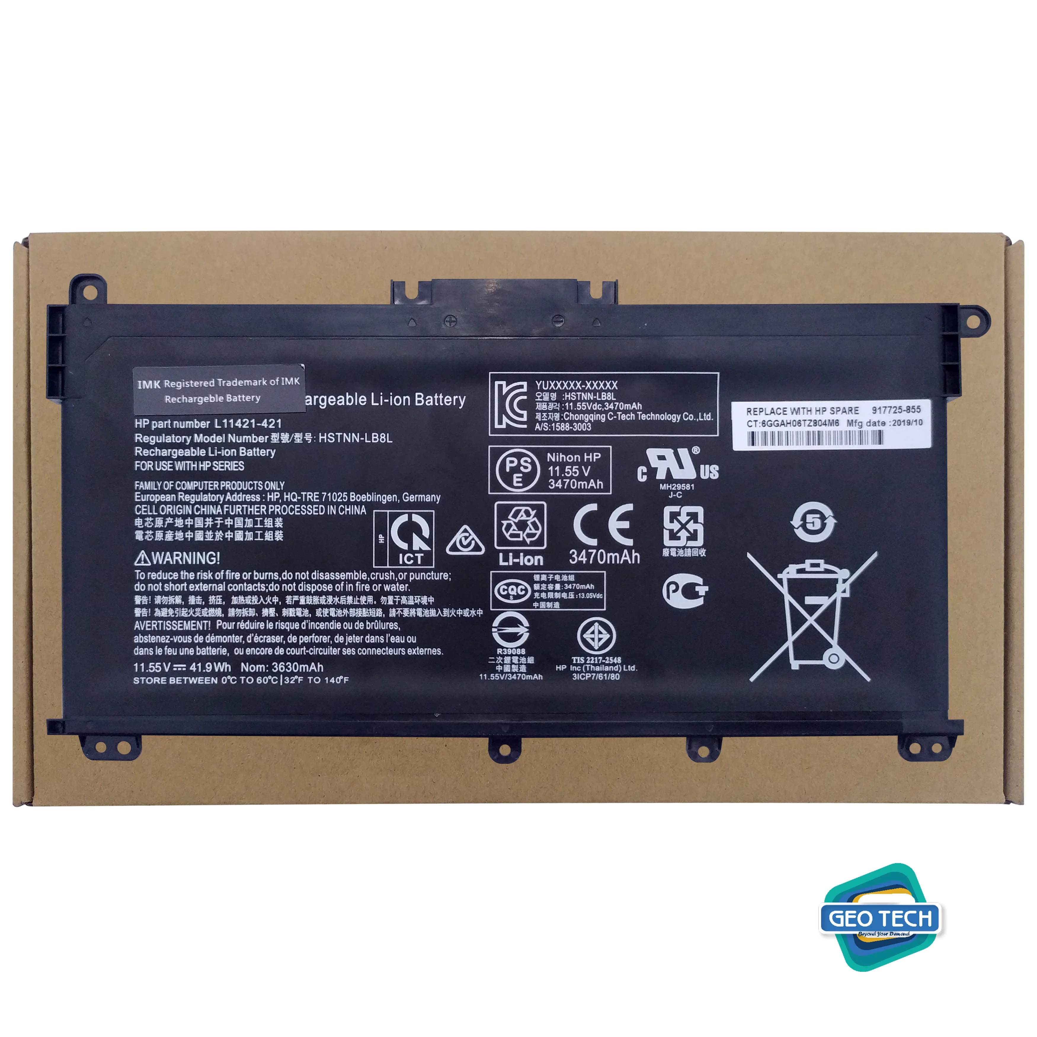 HT03XL Laptop Battery Compatible with HP Pavilion 14-CE 14-CF 14-CK 14-cm 14-DF 15-CS 15-CW 15-DA 15-DB 17-by 240 245 250 255 G7 340 348 G5 L11421-422 L11119-855 HSTNN-UB7J HSTNN-DB8R HSTNN-DB8S ORIGINAL BATTERY