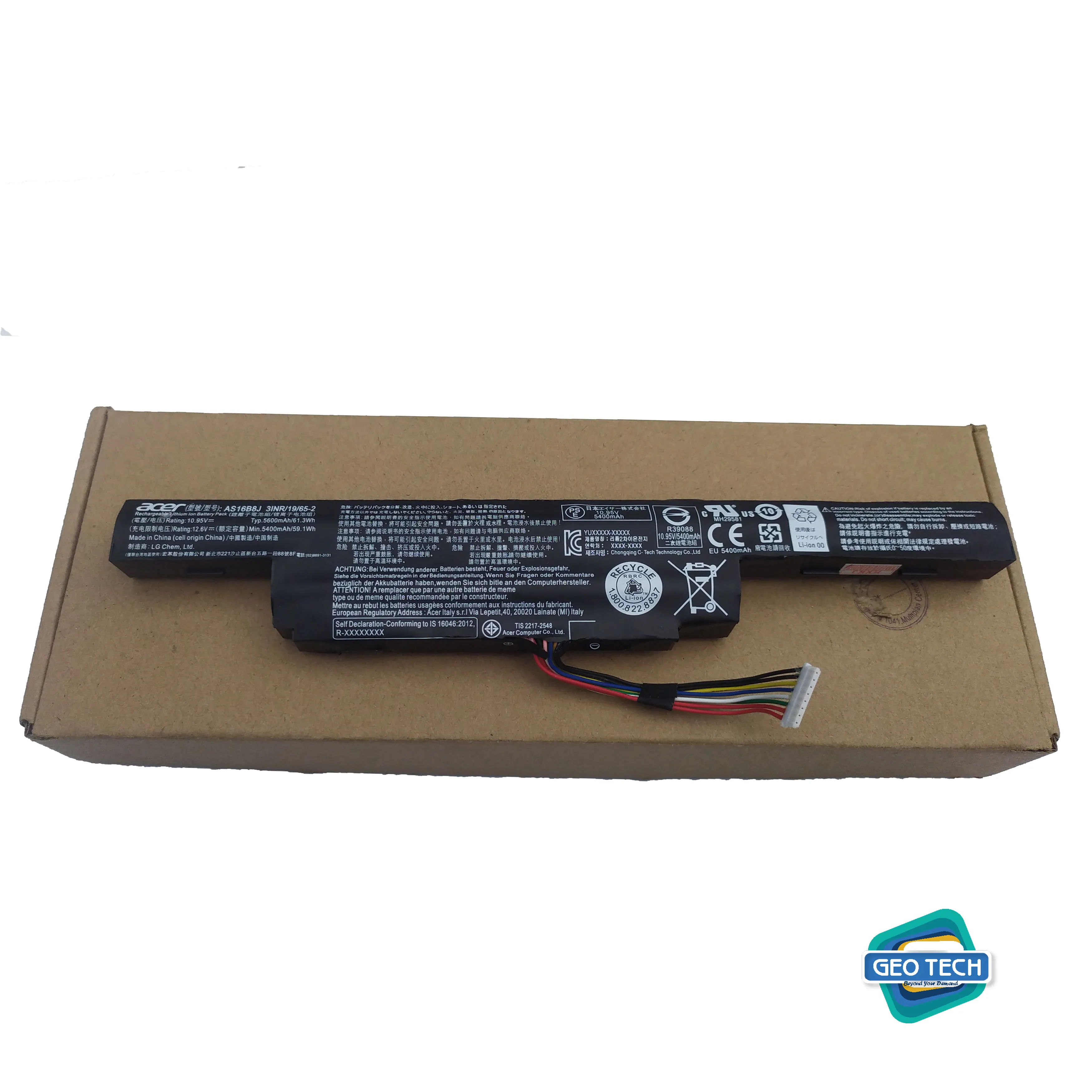 AS16B5J Replacement Laptop Battery Compatible with Acer Aspire E5-575G E5-575G-53VG 15.6" Series Fit 3INR/19/65-2 AS16B5J AS16B8J 10.95V 61.3Wh/5600mAh oem