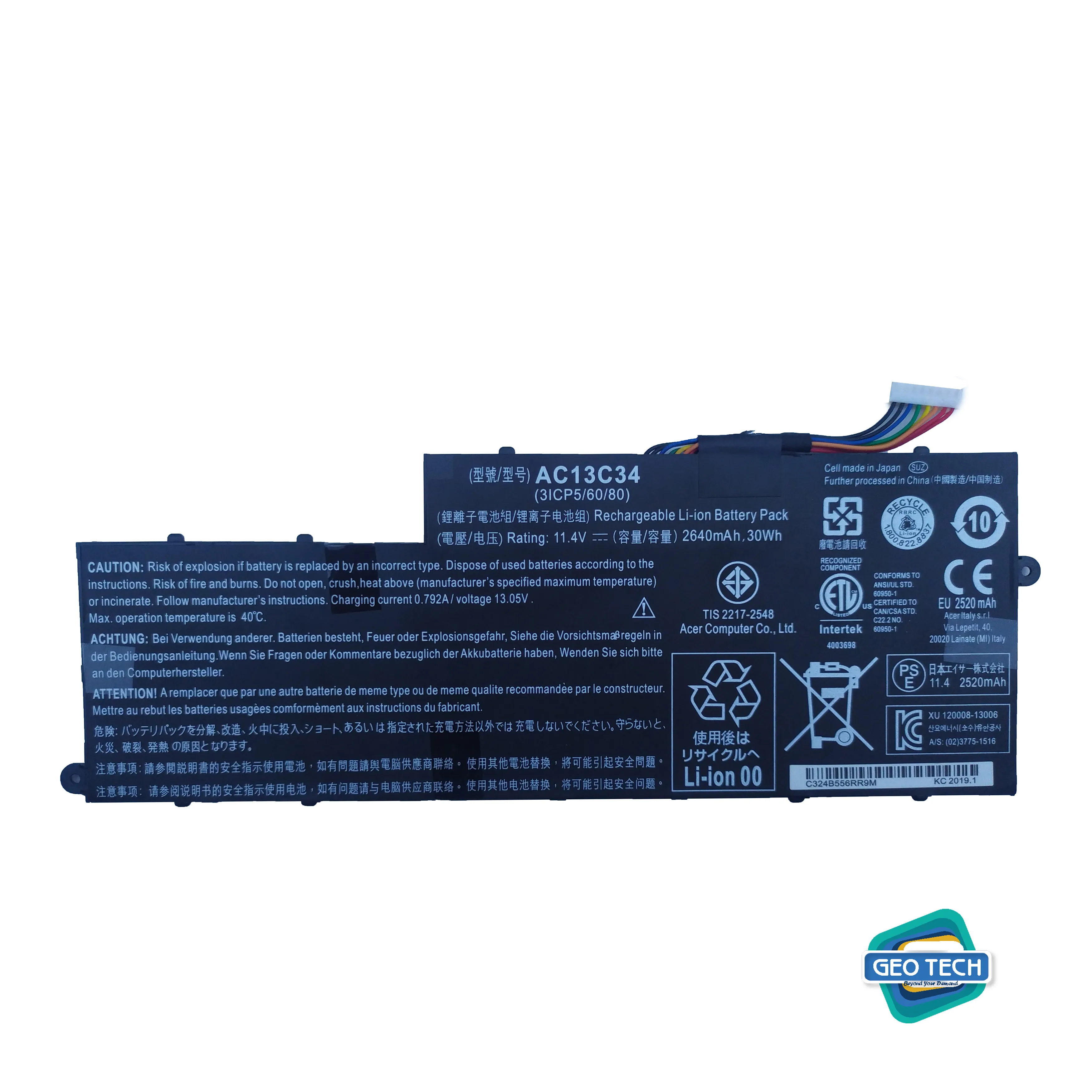 New Ac13c34 Replacement Laptop Battery Compatible with Acer Aspire V5-122p AC13C34 Original Battery For Acer Aspire V5-122 v5-122p V5-132